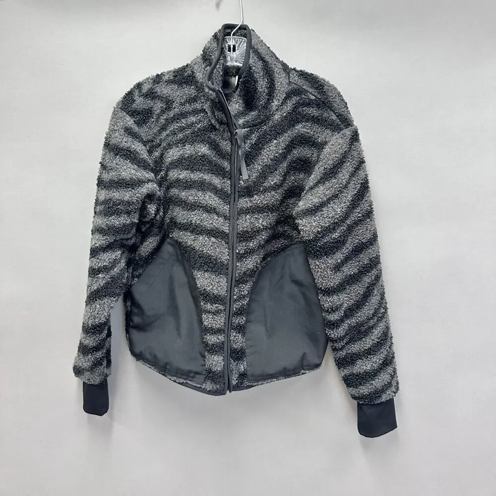 Varley‎ Whitfield Faux Fur Jacket in Gravity Zebra